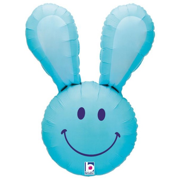Betallic Folienballon Smiley Bunny Blue 95cm/37"