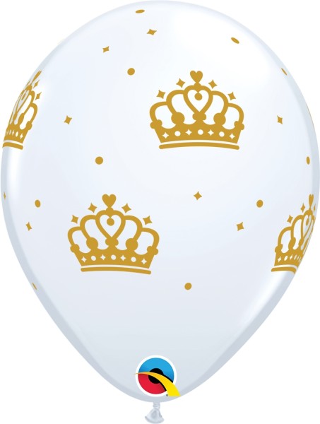 Qualatex Latexballon Crowns White 28cm/11" 6 Stück