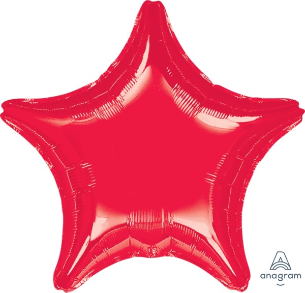Anagram Folienballon Jumbo Stern Metallic Red 80cm/32" (unverpackt)