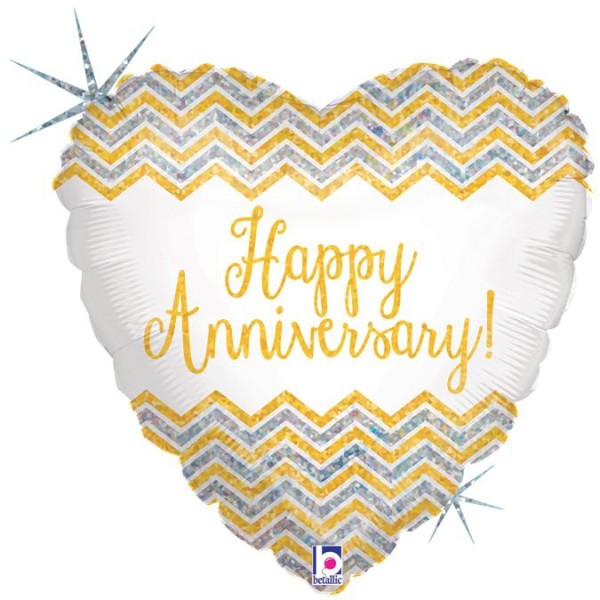 Betallic Folienballon Chevron Anniversary 45cm/18"