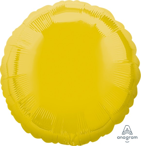 Anagram Folienballon Rund Yellow 45cm/18" (unverpackt)