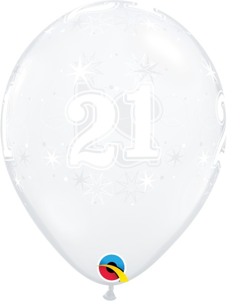Qualatex Latexballon 21 Sparkle-A-Round Diamond Clear 28cm/11" 25 Stück