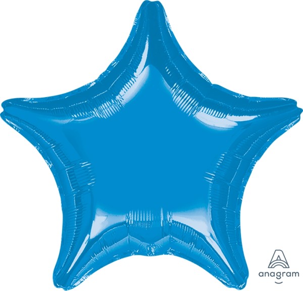 Anagram Folienballon Jumbo Stern Metallic Blue 80cm/32" (unverpackt)