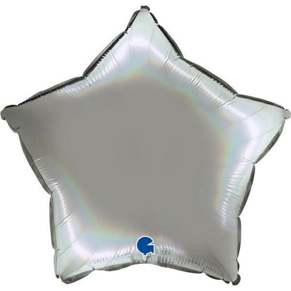 Grabo Folienballon Star Rainbow Holo Platinum Pure 45cm/18" (unverpackt)