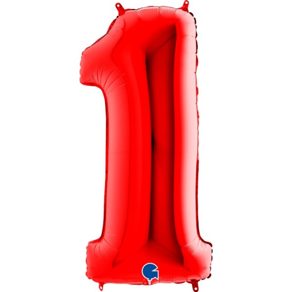 Grabo Folienballon Zahl 1 Red 100cm/40"