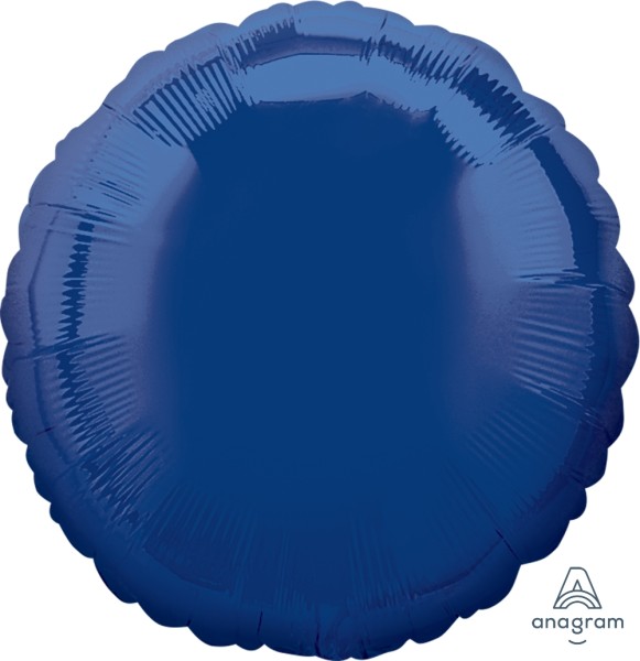 Anagram Folienballon Rund Navy Blue 45cm/18" (unverpackt)