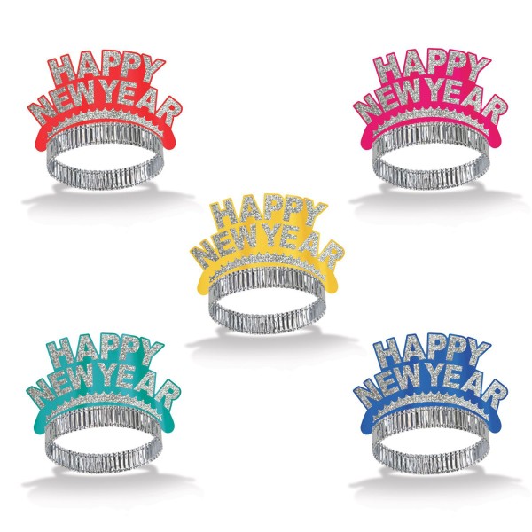 Beistle "Happy New Year" Tiaras Bunt 50 Stück