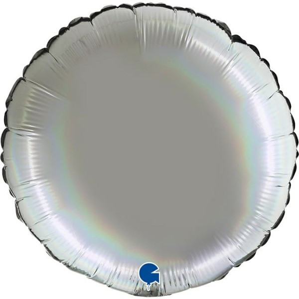 Grabo Folienballon Rund Rainbow Holo Platinum Pure 45cm/18" (unverpackt)
