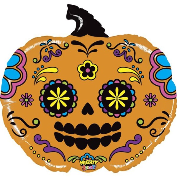 Betallic Folienballon Mighty Pumpkin Sugar Skull 70cm/28"