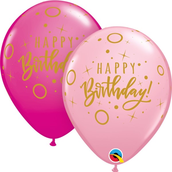 Qualatex Latexballon Birthday Dots & Sparkles Sortiment 28cm/11" 25 Stück