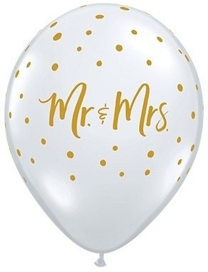 Qualatex Latexballon Mr. & Mrs. Dots 28cm/11" 25 Stück