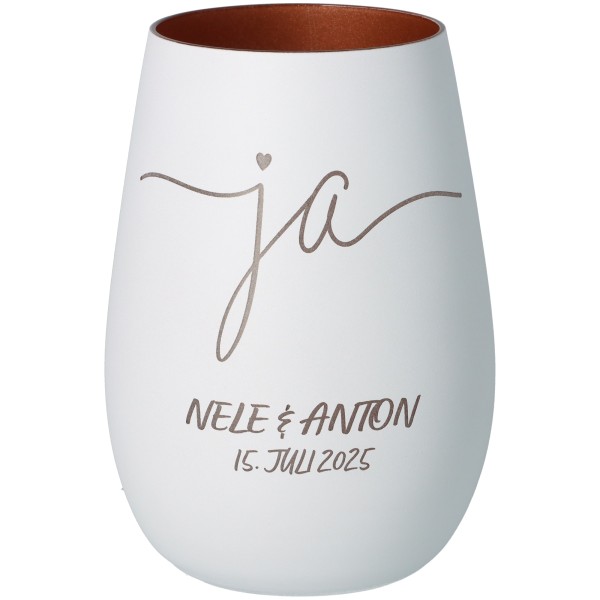 Goodtimes Windlicht Ja "Name+Datum"