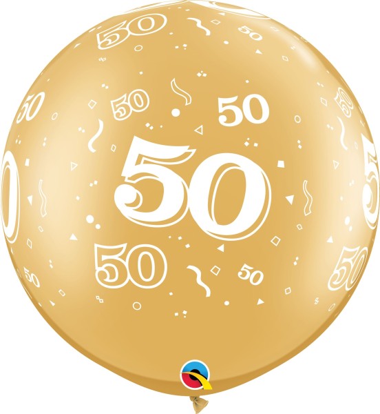 Qualatex Latexballon 50 Metallic Gold 75cm/30" 2 Stück