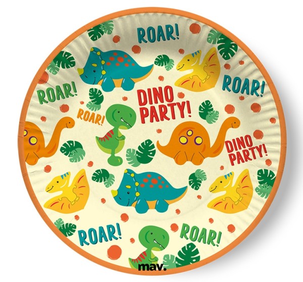 Maverick Pappteller klein "Dino Party!" 18cm, 8 Stück