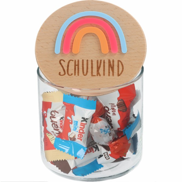 Goodtimes Geschenkglas Schulkind hellblau, neonpink, orange