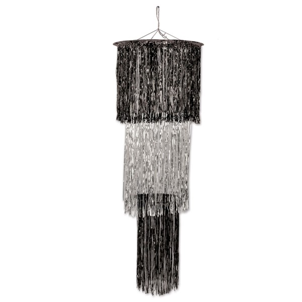 Beistle Hängedekoration Chandelier Schwarz/Silber 122cm