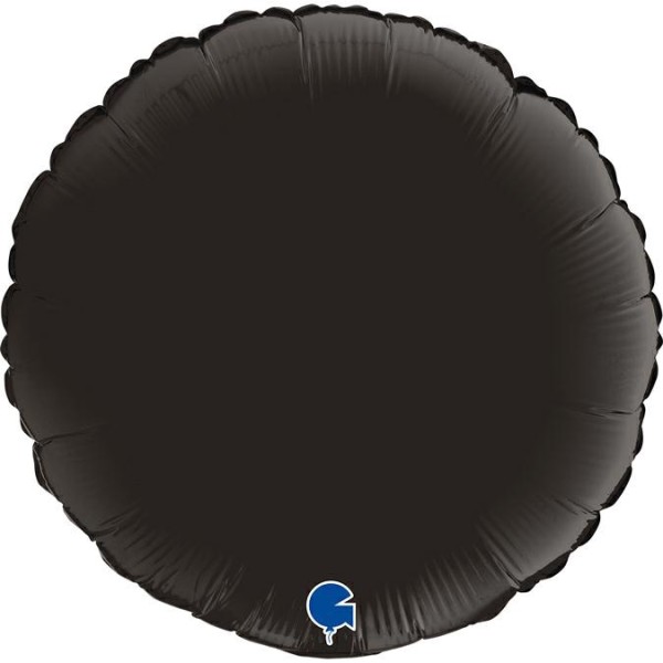 Grabo Folienballon Rund Satin Fumé Black 45cm/18" (unverpackt)