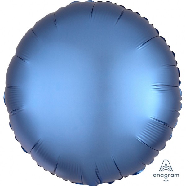 Anagram Folienballon Rund Satin Luxe Azure 45cm/18" (unverpackt)
