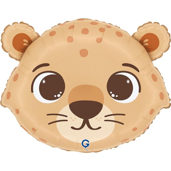 Grabo Folienballon Shape Lustiger Geparden Kopf 45cm/18"