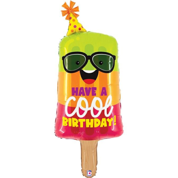 Betallic Folienballon Cool Birthday Popsicle 115cm/45"