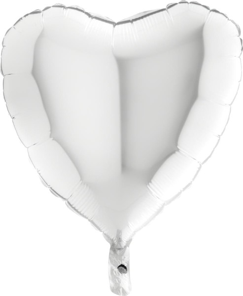 Grabo Folienballon Heart White 45cm/18" (unverpackt)