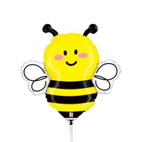 Betallic Folienballon Bee Mini 35cm/14" luftgefüllt mit Stab  Betallic Folienballon Bee Mini 35cm/14" luftgefüllt mit Stab