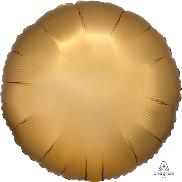 Anagram Folienballon Rund Satin Luxe Gold 45cm/18" (unverpackt)