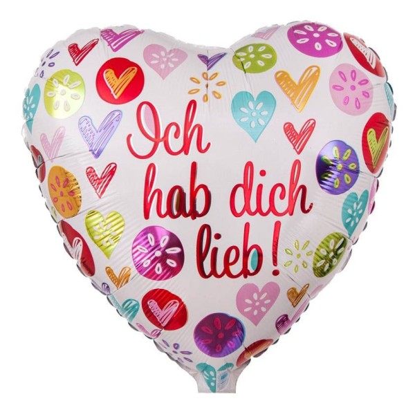 Anagram Folienballon Herz "Ich hab dich lieb!" 43cm/17"