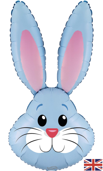 Folienballon niedlicher Hase Blau 100cm