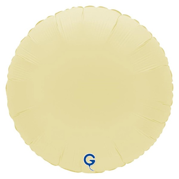 Grabo Folienballon Rund Soft Matte French Butter 45cm/18" (unverpackt)