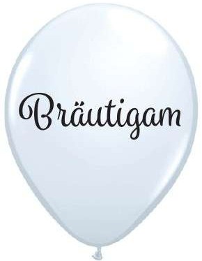 Qualatex Latexballon Bräutigam! White Latex 28cm/11" 25 Stück