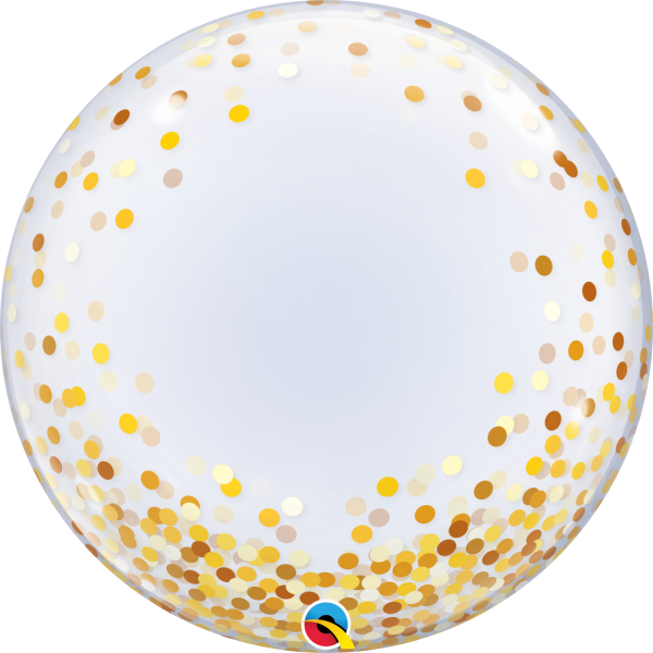 Qualatex Deco Bubble Gold Confetti Dots 60cm/24"