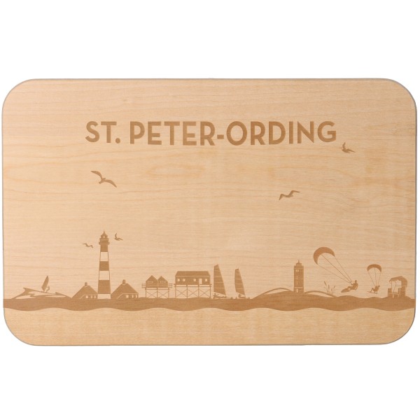 Goodtimes Frühstücksbrett Skyline St. Peter-Ording 23cm x 15cm x 1cm