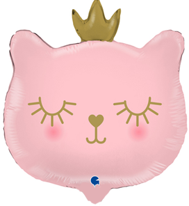 Grabo Folienballon Cat Princess Mini Rosa 35cm/14" (unverpackt)