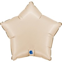 Grabo Folienballon Star Satin Creme 45cm/18" (unverpackt)  Grabo Folienballon Star Satin Creme 45cm/18" (unverpackt)