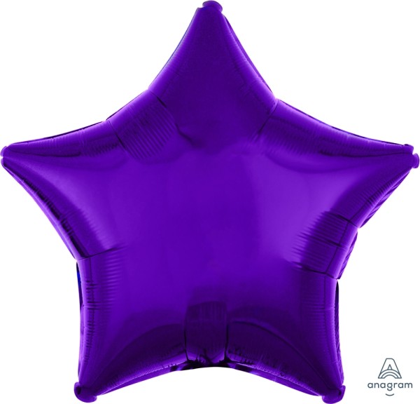 Anagram Folienballon Stern Metallic Purple 50cm/20" (unverpackt)