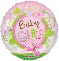 Kaleidoscope Folienballon Baby Girl Butterfly Clear View 45cm/18"  Kaleidoscope Folienballon Baby Girl Butterfly Clear View 45cm/18"