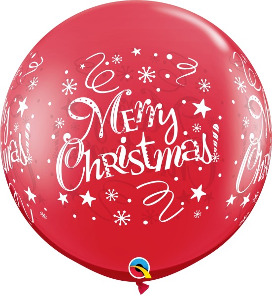 Qualatex Latexballon Merry Christmas Festive Red 90cm/36" 2 Stück