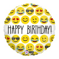 Betallic Folienballon Emoji Birthday 45cm/18"  Betallic Folienballon Emoji Birthday 45cm/18"