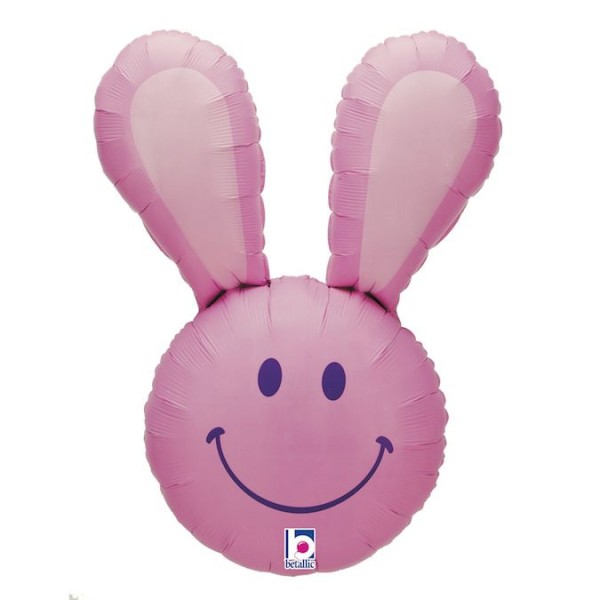 Betallic Folienballon Smiley Bunny Pink 95cm/37"