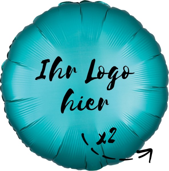 Folien-Werbeballon Rund Satin Luxe Jade 45cm/18" 2-Seitig bedruckt
