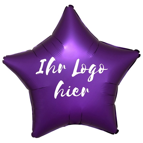 Folien-Werbeballon Stern Satin Luxe Purple Royale 50cm/20" 1-Seitig bedruckt