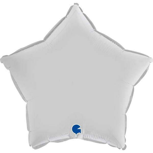Grabo Folienballon Star Satin White 45cm/18" (unverpackt)