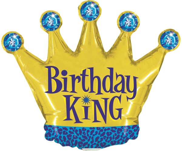 Betallic Folienballon Birthday King Mini 35cm/14" (unverpackt)