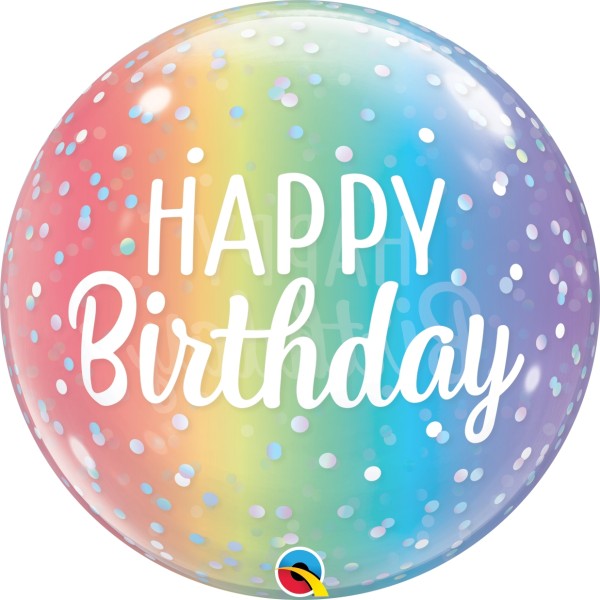 Qualatex Bubble Bday Ombre & Dots 55cm/22"