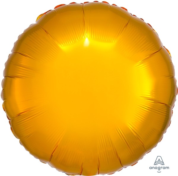 Anagram Folienballon Rund Metallic Gold 45cm/18" (unverpackt)