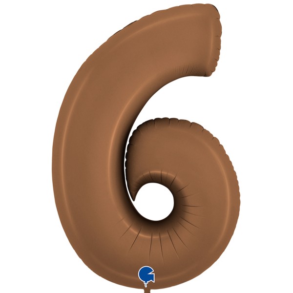 Grabo Folienballon Zahl 6 Satin Chocolate 100cm/40"