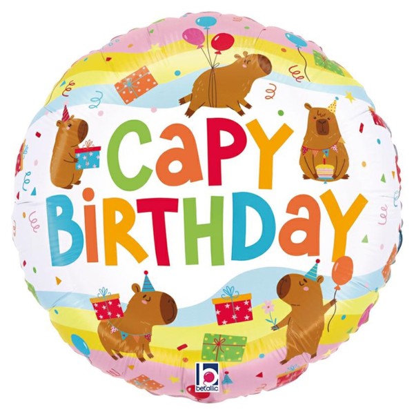 Betallic Folienballon Capybara Birthday 45cm/18"