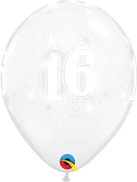 Qualatex Latexballon 16 Sparkle-A-Round Diamond Clear 28cm/11" 25 Stück