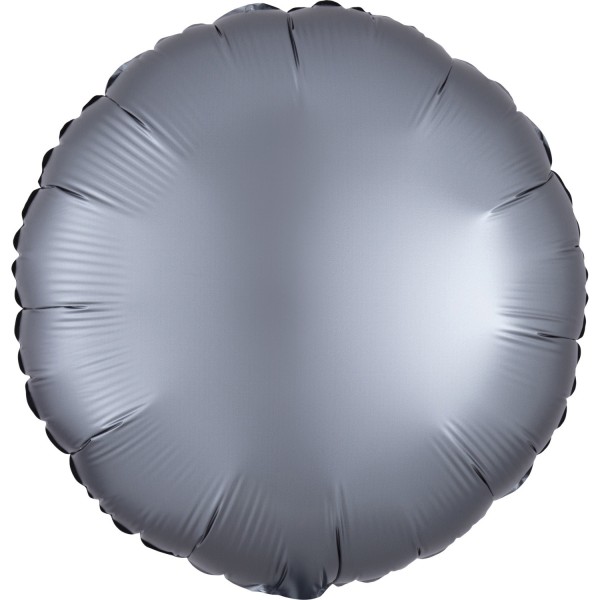 Anagram Folienballon Rund Satin Luxe Graphite 45cm/18" (unverpackt)